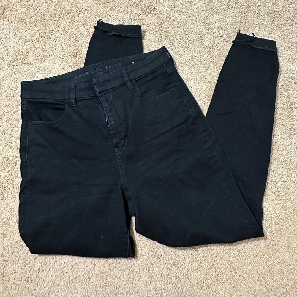 American Eagle Hi-Rise Jet Black Jeggings